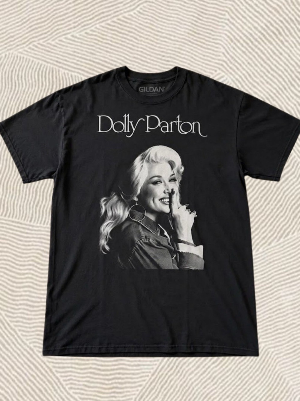 Dolly Parton Signature Vintage Black Graphic T-shirt, Classic Cowgirl Legend